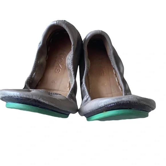 Tieks by Gavrieli Grey Italian Leather Foldable Ballet Flats Size 6 - Picture 7 of 8